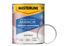 Краска фасадная матовая силикон-акриловая ВД МАРШАЛЛ Akrikor БАЗА ВС 0.9 л