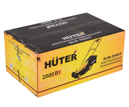 Газонокосилка электрическая 2 кВт, 3200 об/мин, 600 м², травосборник 45 л ELM-2000T HUTER Фотография_9