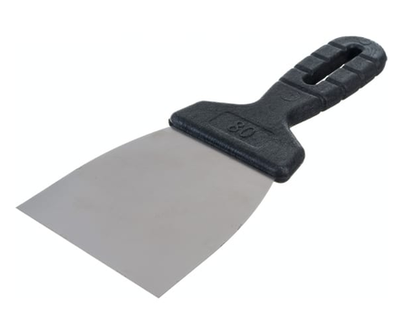 Шпатель 80 мм нержавеющая сталь пластиковая ручка СИБРТЕХ Фотография_1