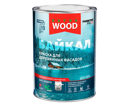 Краска для дерева матовая акриловая ВД WOOD Extra Байкал белая БАЗА А 0.75 л Фотография_1