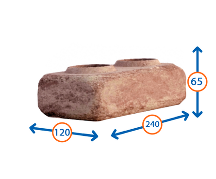 Кирпич облицовочный Ermix Стареный, желто-красный, 240х120х65 мм, гиперпрессованный Фотография_1