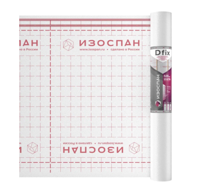 Пленка Изоспан D fix паро-гидроизоляционная повышенной прочности с клеевой полосой (70 м²/рул) Фотография_2
