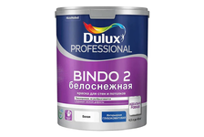 Краска для потолков и стен Dulux «BINDO 2» глубокоматовая, снежно-белая (4.5 л)