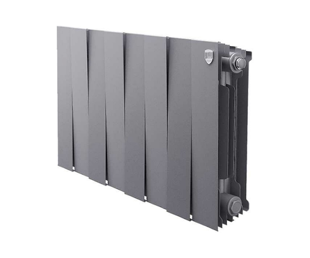 Радиатор биметаллический 300х100 мм 8 секций PianoForte серый Satin ROYAL THERMO Фотография_0