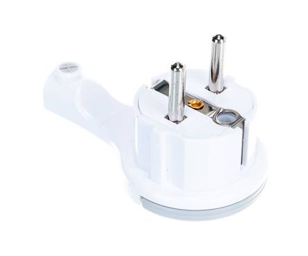 Вилка-невидимка электрическая UNIVersal с заземлением, белая, 16 А, 250 В Фотография_1