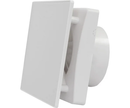 Вентилятор осевой вытяжной d 100 мм с укороченным патрубком Seicoi Floxy Design 100 White glass Фотография_1