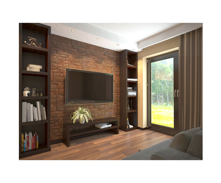 Панель ПВХ Камень Пиленый настоящий коричневый 0.4 мм, 977х493 мм (0.4816 м²)  Фотография_2