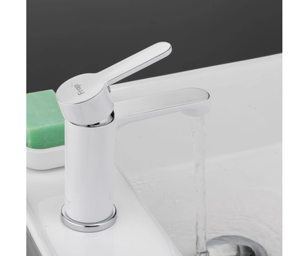 Смеситель для умывальника однорычажный FRAP литой гусак белый F1041 Фотография_1