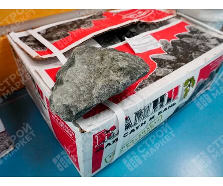 Камень для бани Габбро-Диабаз колотый, мелкая фракция, для электропечей, в коробке 20 кг Фотография_2