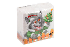 Салфетки бумажные Новогодний волк 50 шт