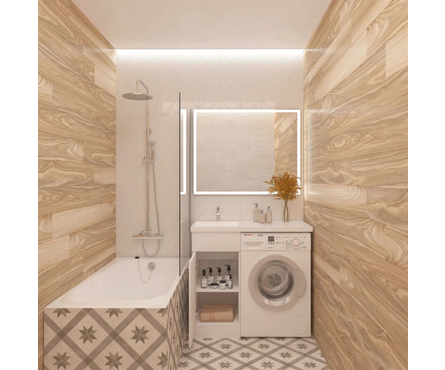 Тумба для ванной Спайс с умывальником Камила-100 под стиральную машину Фотография_2