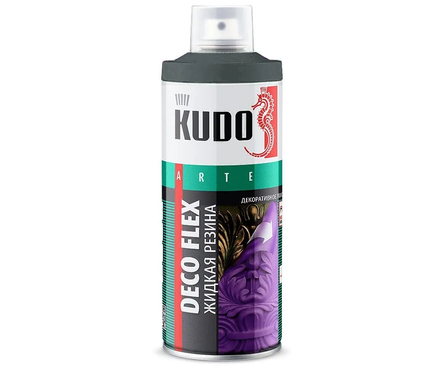 Аэрозольная жидкая резина черная KUDO Color flex, 520 мл  Фотография_0