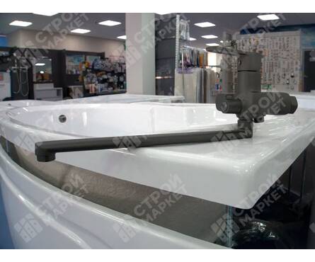 Смеситель для ванны однорычажный CONSUL длинный гусак графит 8970 Фотография_4