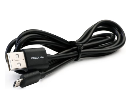 Кабель USB-Micro USB 3А 1.2 м зарядка +передача данных черный ERGOLUX Фотография_1