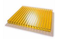 Сотовый поликарбонат CARBOGLASS Кристалл 4 мм, желтый, 12 x 2,1 м