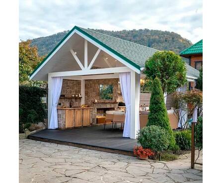 Черепица кровельная гибкая Фазенда зеленая драконий зуб ТЕХНОНИКОЛЬ Shinglas 2.6 м²/уп Фотография_1