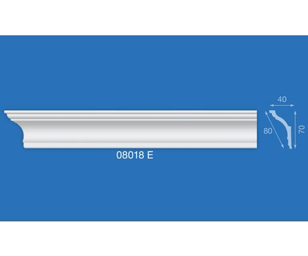 Плинтус потолочный экструдированный 08018Е для натяжного потолка 40х80х2000 мм Лагом Фотография_1