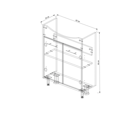 Тумба Шимо 65 для ванной с умывальником Элеганс 65 Фотография_8