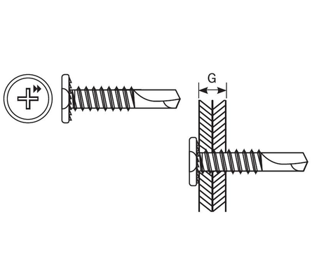 Шуруп для ЛСТК HARPOON GROVER HGP-R 4.8x19 мм (25 шт/уп) Фотография_1