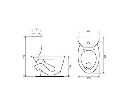 Унитаз-компакт Воротынский косой выпуск+сиденье, 665х365х790 мм Фотография_1