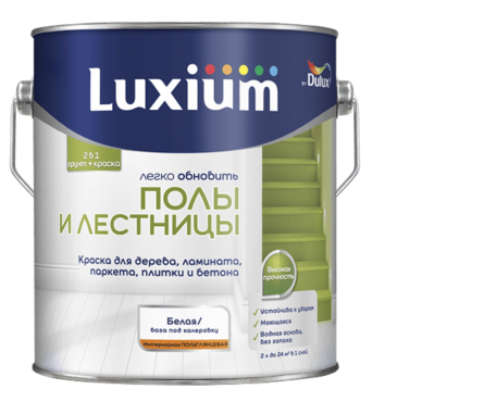 Краска для дерева полуглянцевая акриловая ВД ДЮЛАКС Полы и лестницы белая БАЗА ВW 2 л Фотография_1