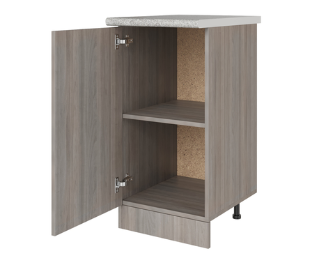 Стол-тумба кухонный распашная дверь со столешницей 40 см ЛДСП ясень/шимо светлый Фотография_1