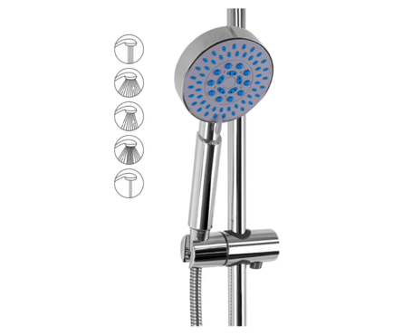 Стойка для душа тропич. душ + лейка со шлангом белый/хром OSKAR Фотография_3