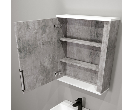 Шкаф-зеркало Хантер 55 универсальное серый цемент Фотография_3