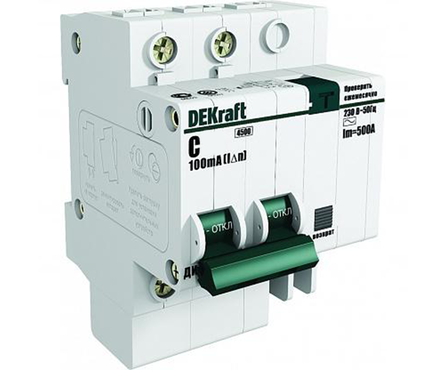 Выключатель автоматический дифференциального тока DeKraft, 1П+Н, 16А, 30мА, тип AC  Фотография_0