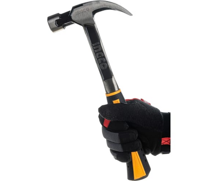 Молоток-гвоздодер 560 г. 34.5 мм, двухкомпонентная рукоятка INGCO Фотография_1