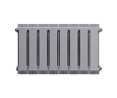 Радиатор биметаллический 300х100 мм 8 секций PianoForte серый Satin ROYAL THERMO Фотография_2