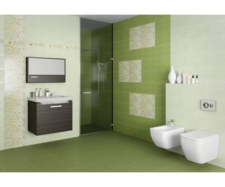 Плитка облицовочная Сакура зеленая верх 01 250х400х8 мм 1-й сорт Фотография_1