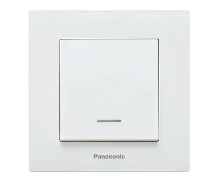 Выключатель Panasonic, 1кл с подсветкой белый Karre Plus Фотография_0