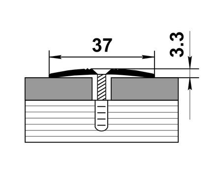 Порог стыкоперекрывающий 37х900 мм серебро полиэфирное Фотография_1
