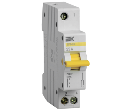Выключатель-разъединитель трехпозиционный 1п ВРТ-63 25А KARAT MPR10-1-025 IEK Фотография_0