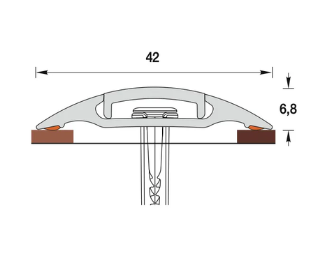 Порог с монтажным каналом 42х900 мм дуб беленый Фотография_4