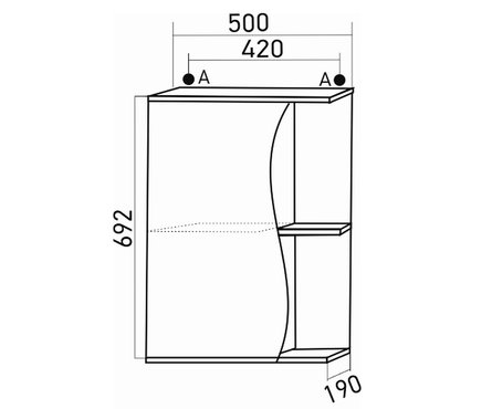Шкаф навесной Mixline «Классик - 50», левый (ПВХ) Фотография_2