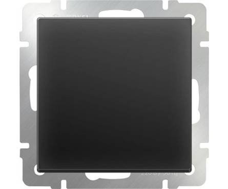 Выключатель В Рамку Одноклавишный  Черный матовый Проходной IP20 10А 250В Универс Werkel Фотография_0