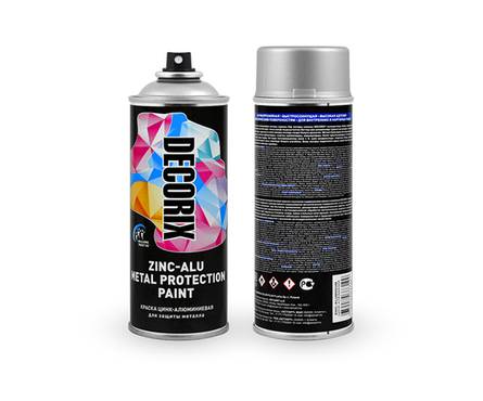 Аэрозольная краска Decorix цинк-алюминиевая для защиты металла 520 мл, матовая Фотография_0