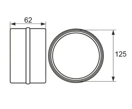 Соединитель круглых каналов Event ПВХ с обратным клапаном, белый, d 125 мм Фотография_3