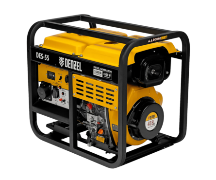 Генератор дизельный 5.5 кВт, 230 В, 11 л, ручной стартер DES-55 DENZEL Фотография_2
