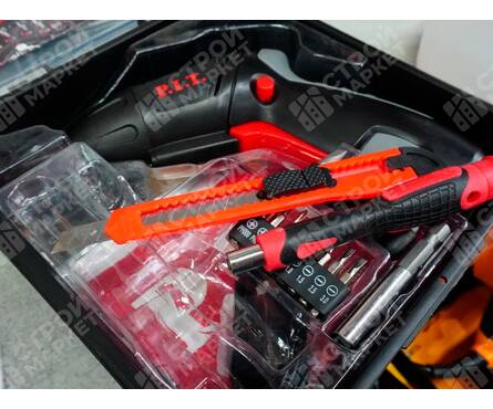 Аккумуляторная отвертка 3.6 В, встр Li акк. 1.3 Ач, 3.5 Нм. бит 15 шт, USB заряд., фонарик, кейс P.I.T. Фотография_9