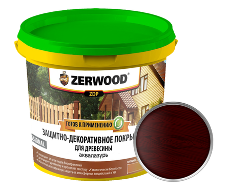 Защитно-декоративное покрытие ZERWOOD ZDP аквалазурь, палисандр, 0.9 кг  Фотография_0