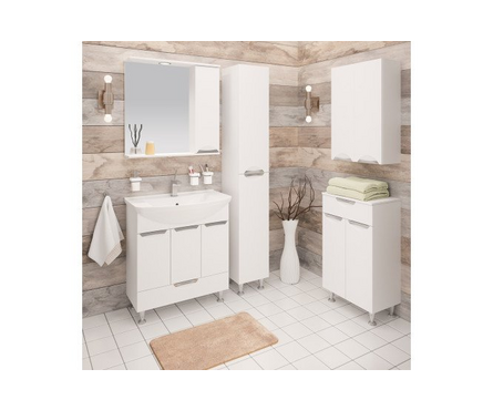 Шкаф зеркальный Барселона-75 правый белый Фотография_1