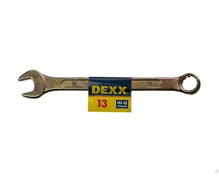 Ключ комбинированный гаечный DEXX, желтый цинк, 13 мм Фотография_0
