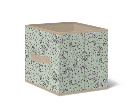 Коробка тканевая для хранения 31х31х31 см без крышки бежево-мятная BOTANICS Фотография_0