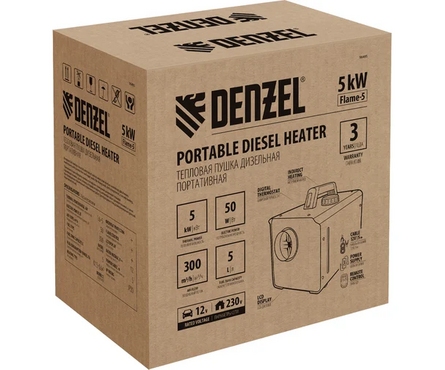 Тепловая пушка дизельная 5 кВт/220В/50 м² непрямой нагрев DENZEL Фотография_15