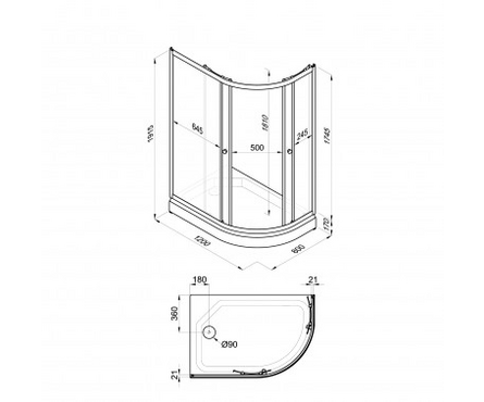Душевое ограждение Коралл 120х80х192 см, А низкий поддон, левое Тритон Фотография_4