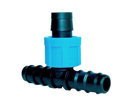 Тройник проходной стартовый 20хКЛх20 мм заершенный пластиковый для капельной ленты Фотография_1