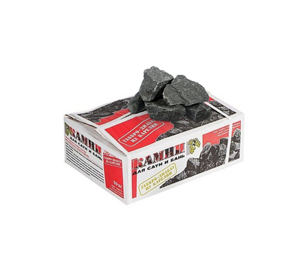 Камень для бани Габбро-Диабаз колотый, мелкая фракция, для электропечей, в коробке 20 кг Фотография_1